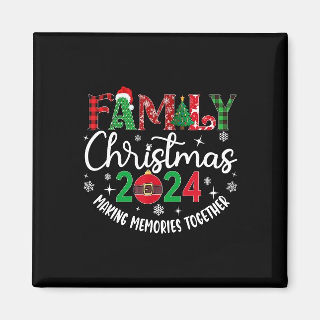 Juldagen 2024-matchande Santa Elf-Roligten, torg Magnet (Framsidan)