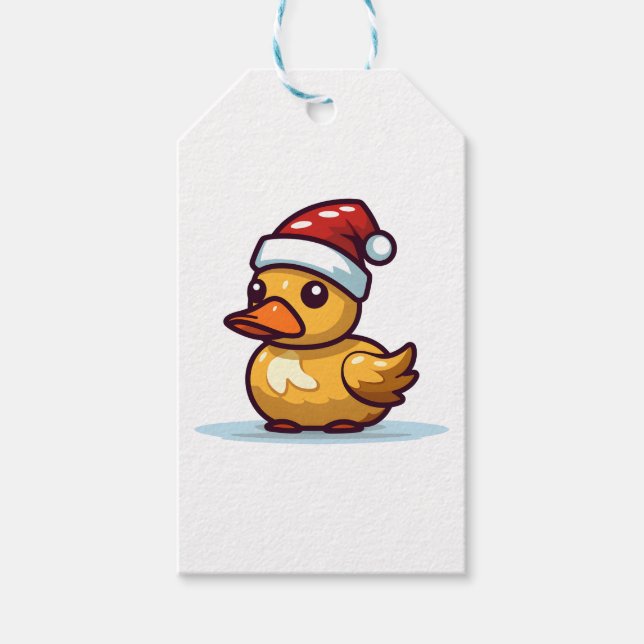 Juldagen Anka i Santa hat Presentetikett (Framsidan)