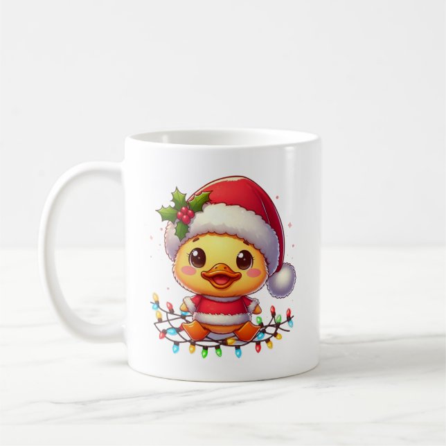 Juldagen Anka Tecknad Santa-68362 Kaffemugg (Vänster)