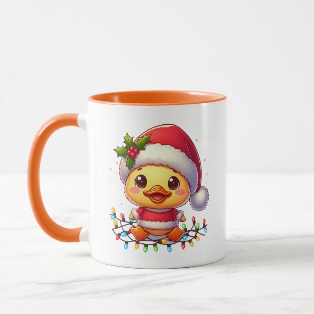 Juldagen Anka Tecknad Santa-68362 Mugg (Vänster)
