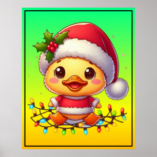 Juldagen Anka Tecknad Santa-68362 Poster