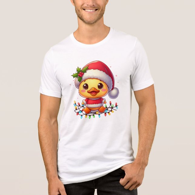 Juldagen Anka Tecknad Santa-68362 T Shirt (Framsida)