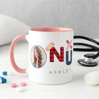 Juldagen, Anpassningsbar, Nurse Gift 2 Foton Namn Mugg