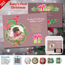 Juldagen Baby födelsedag Modern Julkort