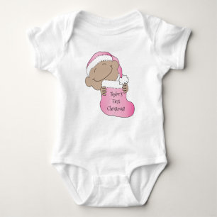 Juldagen Baby vid Färg Rosa Kap T Shirt
