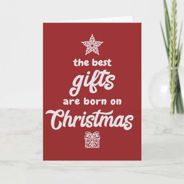 Juldagen - Bästa presenter på Julafton-kortet Kort (Framsida)