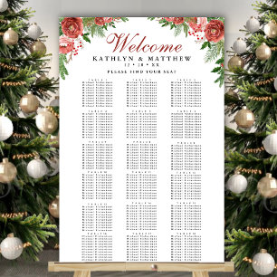 Juldagen Blommigt Vinterbröllop 18 Bord Sittande Poster