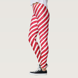 Juldagen Candy cane Glitter, strippad peppermint Leggings