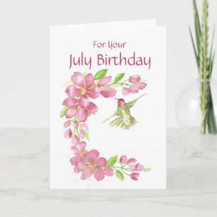 Juldagen Cherry Blommar & Hummingbird Kort