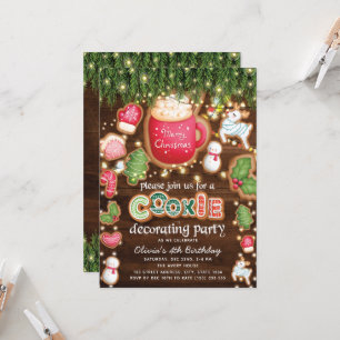 Juldagen Cookie Decoration Party Inbjudningar