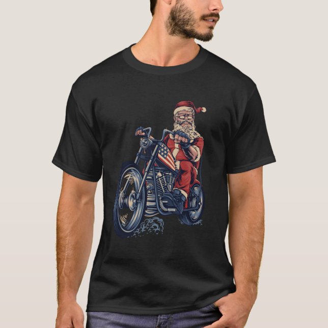 Juldagen Coola Santa på en motorcykel Riding SA T Shirt (Framsida)