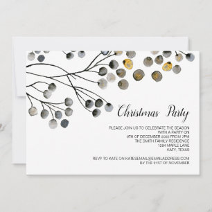Juldagen, Eleganten Party, Winter Firande Inbjudningar