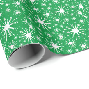 Juldagen Färg och Snöflingor Wrapping Papper Presentpapper