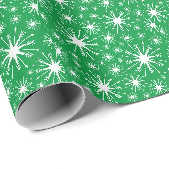 Juldagen Färg och Snöflingor Wrapping Papper Presentpapper (Rullad Hörn)
