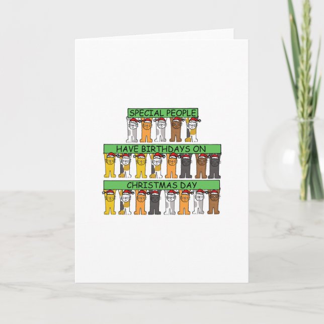 Juldagen Födelsedag 25 december Helgkort (Framsida)