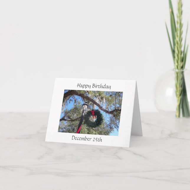 Juldagen, födelsedag helgkort (Framsida)