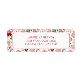 Juldagen för Cute Gingerbröd, Returadress Etikett