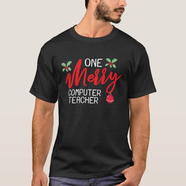 Juldagen för datalärare - merry t shirt (Framsida)