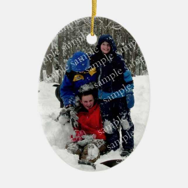 Juldagen Foto Keepsaké Julgransprydnad Keramik (Framsidan)