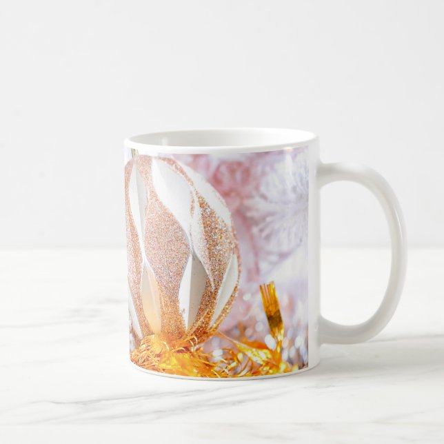 Juldagen Glitter Rosa & Vita Boll Kaffemugg (Höger)