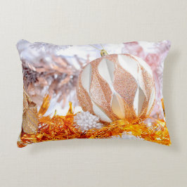 Juldagen Glitter Rosa & Vita Boll Prydnadskudde