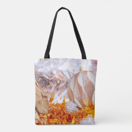 Juldagen Glitter Rosa & Vita Boll Tygkasse