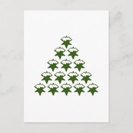 Juldagen Grönt Snö Stars Träd vit Vykort