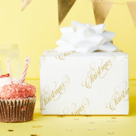 Juldagen Guld Typography Mönster Wrapping Papper Presentpapper