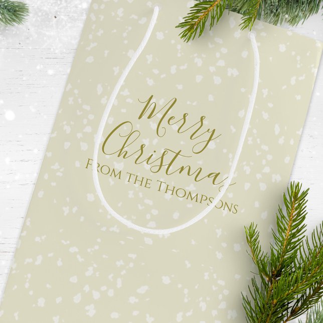 Juldagen Helgdag Modern minimalistisk Guld Snö (With gold golden whimsical festive style stripes. )