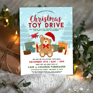 Juldagen Helgdag Nalle Leksak Drive Fundraiser Reklamblad