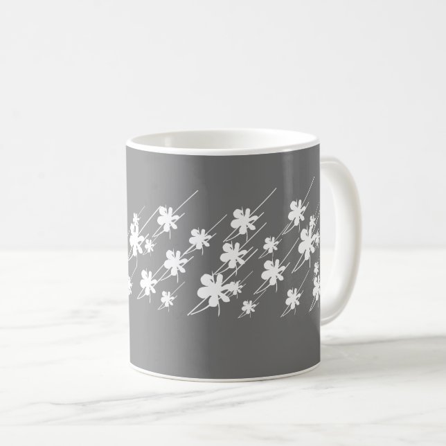 Juldagen Helgdagar snöflingor mönster grått vit Kaffemugg (Framsida höger)