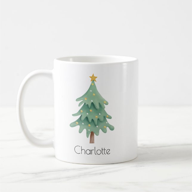 Juldagen Helgdagarna Träd Simple Festive Kaffemugg (Vänster)