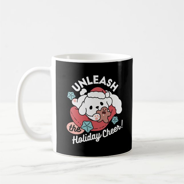 Juldagen i Santa Hat - Helgdag Cheer för Pet Kaffemugg (Vänster)