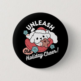 Juldagen i Santa Hat - Helgdag Cheer för Pet Knapp