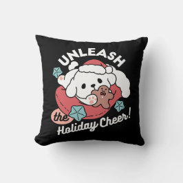 Juldagen i Santa Hat - Helgdag Cheer för Pet Kudde
