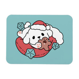 Juldagen i Santa Hat - Helgdag Cheer för Pet Magnet