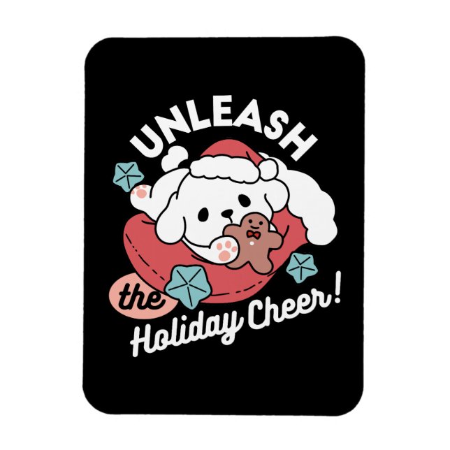 Juldagen i Santa Hat - Helgdag Cheer för Pet Magnet (Vertikal)