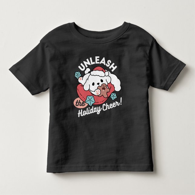 Juldagen i Santa Hat - Helgdag Cheer för Pet T Shirt (Framsida)