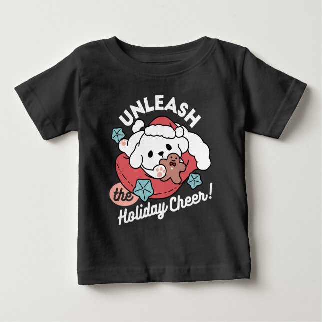 Juldagen i Santa Hat - Helgdag Cheer för Pet T Shirt (Framsida)