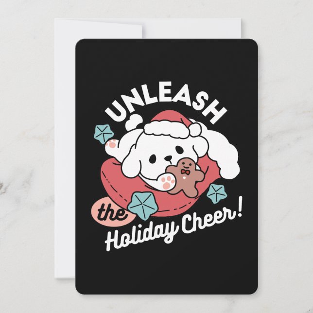 Juldagen i Santa Hat - Helgdag Cheer för Pet Tack Kort (Framsida)