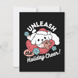 Juldagen i Santa Hat - Helgdag Cheer för Pet Vykort