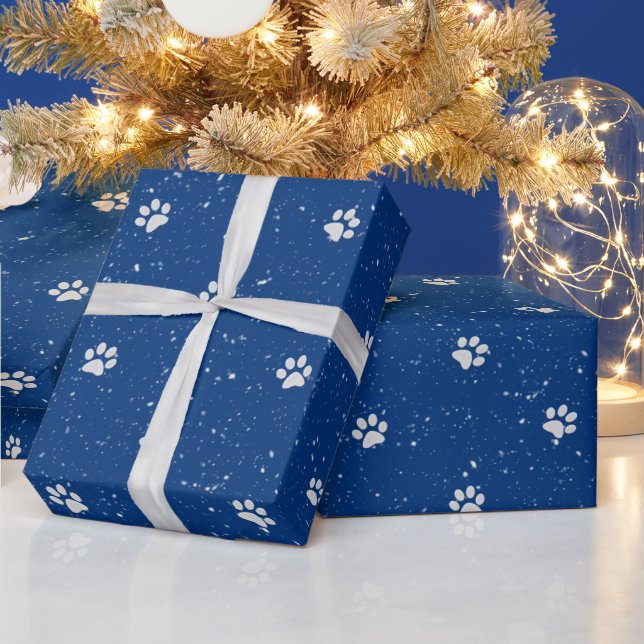 Juldagen i Santa Tass på Tassavtrycken Blue Presentpapper (Helgdagar)