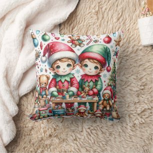 Juldagen i Santa's Workshop Kudde