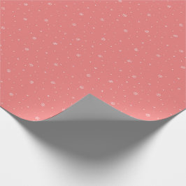 Juldagen i Snöflingor Mönster i Rosa Presentpapper