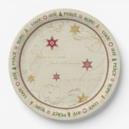 Juldagen Kärlek Joy Peace Typography Guld Snowflak
