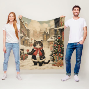 Juldagen Kattunge Snowy Fleecefilt