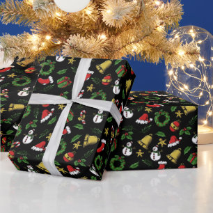Juldagen, Klockor och Wreaths Snögubbar Presentpapper