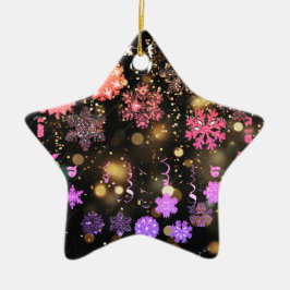 Juldagen med stjärnljus, prydnad julgransprydnad keramik