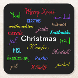Juldagen Modern i svart Värld runt Underlägg Papper Kvadrat
