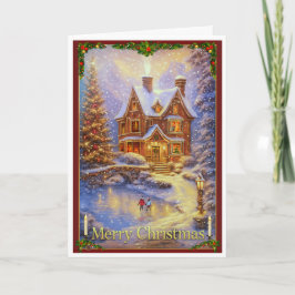 Juldagen på dammen kort